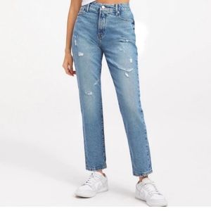 NWT Good American Good Classic Indigo Distressed Straight Leg Jeans Size 6
